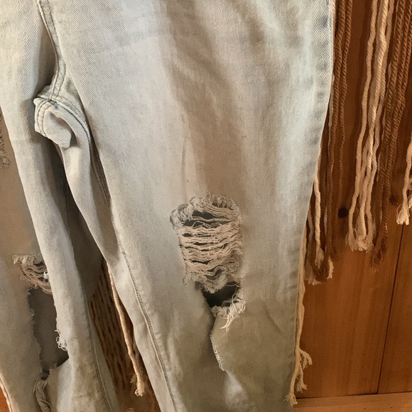 Pacsun Faded  Distressed Light Blue Overalls Size Medium - Picture 5 of 8